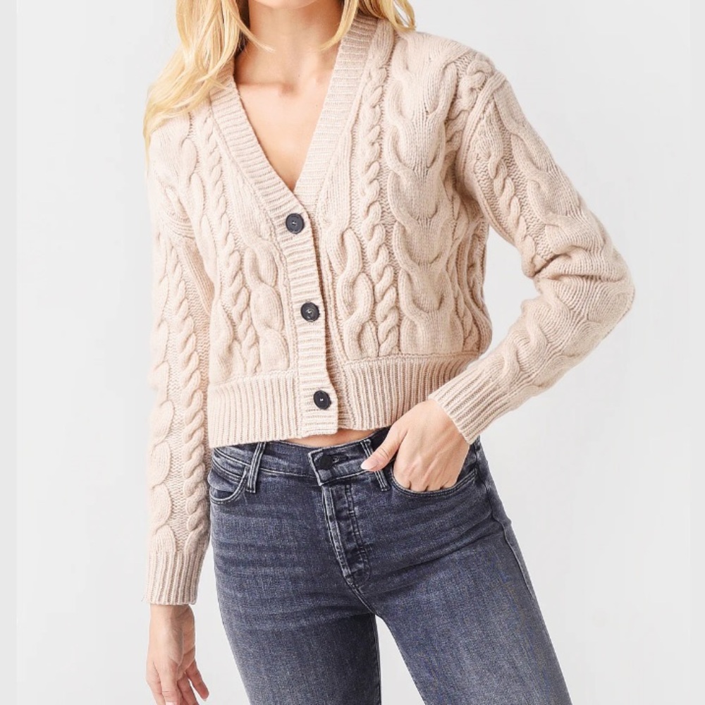 Frame WOMEN'S CABLE BUTTON-DOWN CARDIGAN